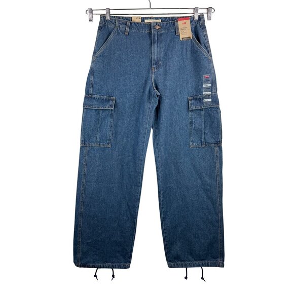 Levis '94 cargo baggy jeans high waist wide leg blue sz 31x32